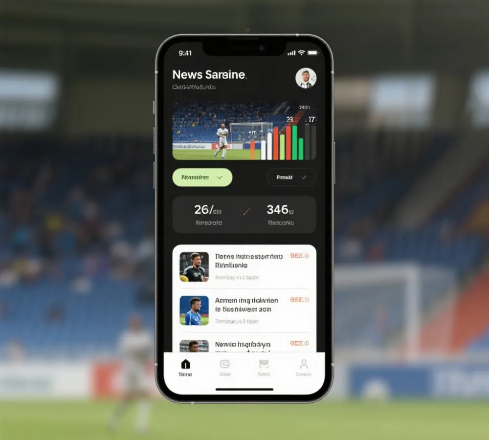 官方App资讯与比分模块示意图